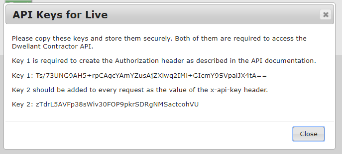 Generated keys